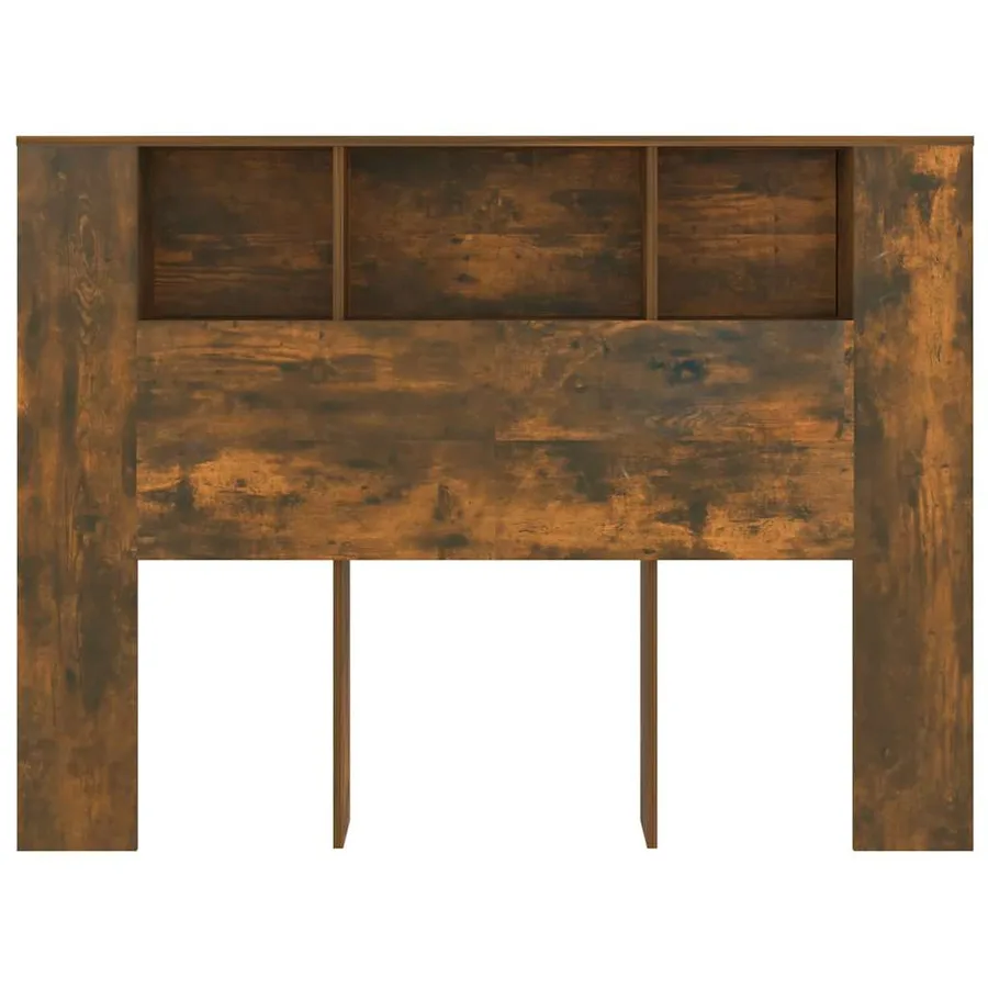 Armoire de tête de lit Chêne fumé 140x18,5x104,5 cm - 3