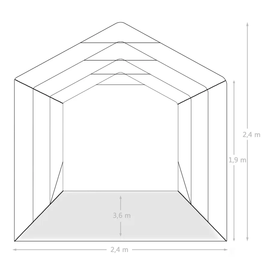 Tente de garage PVC 2,4x3,6 m Vert - 10