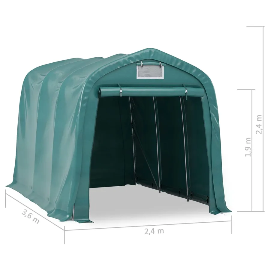 Tente de garage PVC 2,4x3,6 m Vert - 11