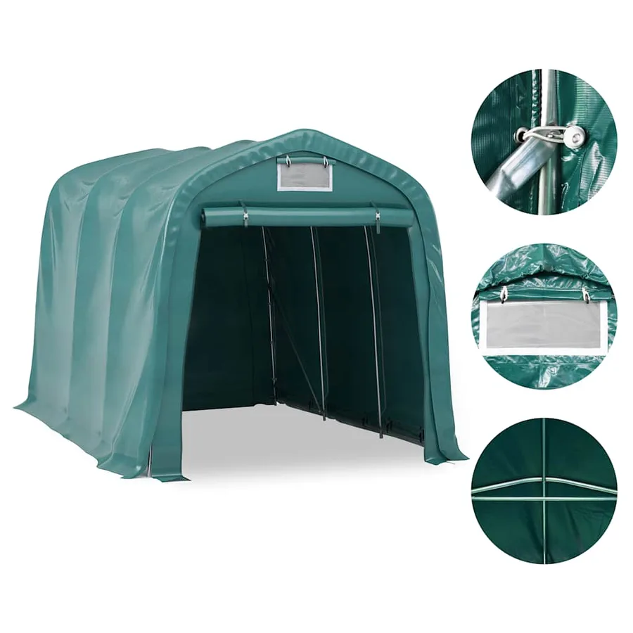Tente de garage PVC 2,4x3,6 m Vert - 5