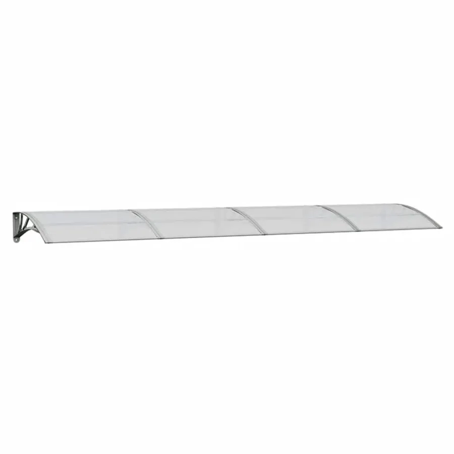 Auvent de porte Gris et transparent 350x75 cm Polycarbonate - 2