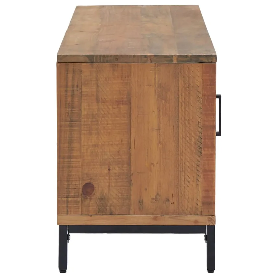 Meuble TV Marron 110x35x48 cm Bois de pin massif - 5