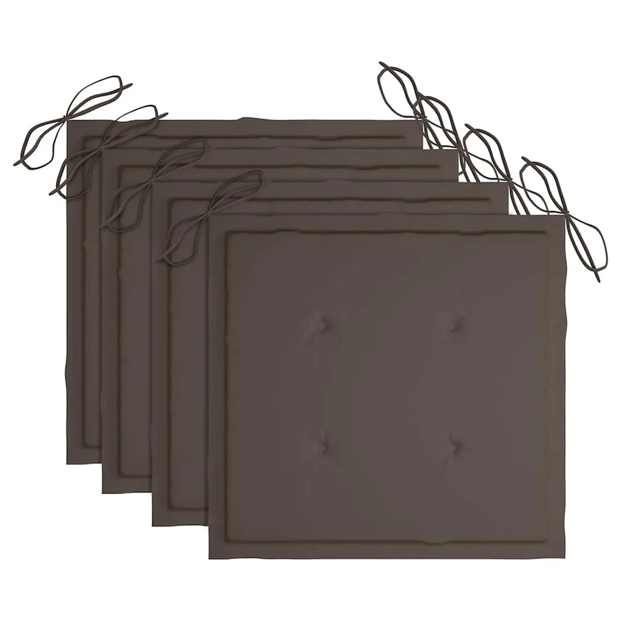 Chaises pliables de jardin avec coussins lot de 4 Teck solide - 6