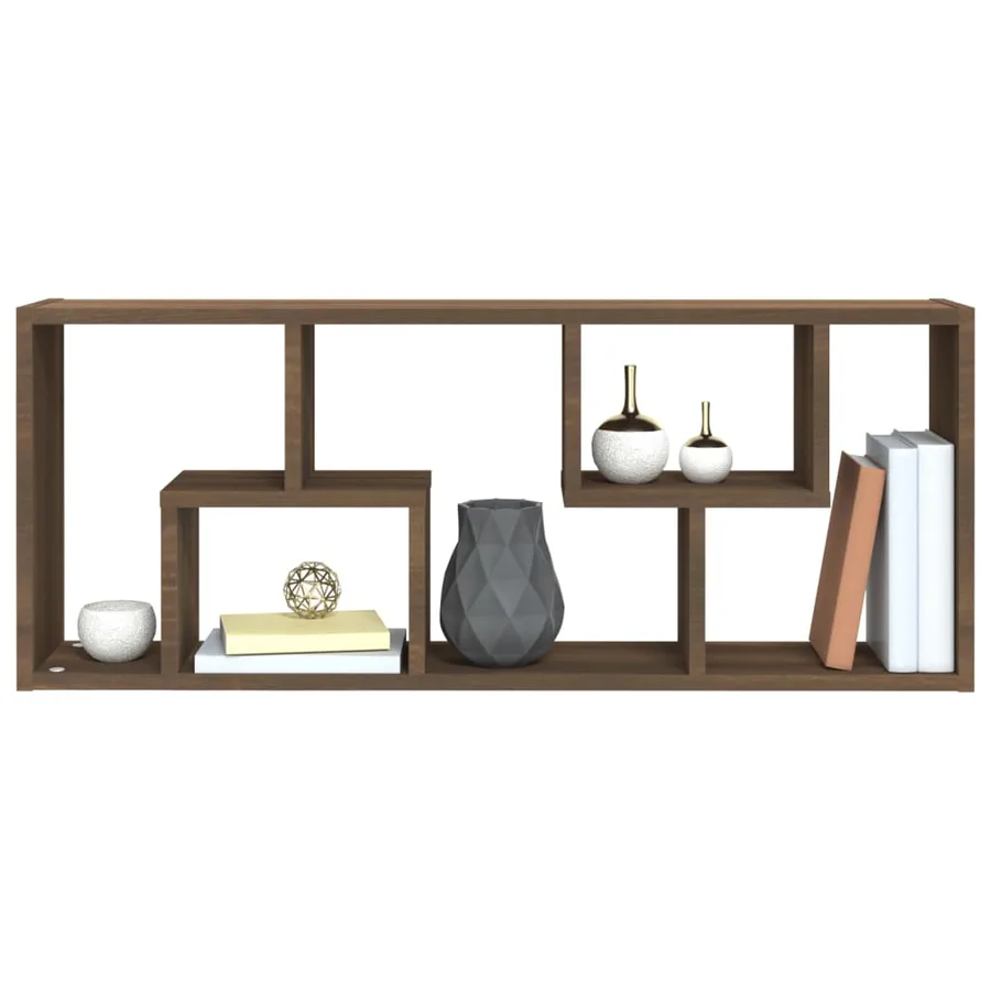 Étagère murale Chêne marron 36x16x90 cm Bois d'ingénierie - 7
