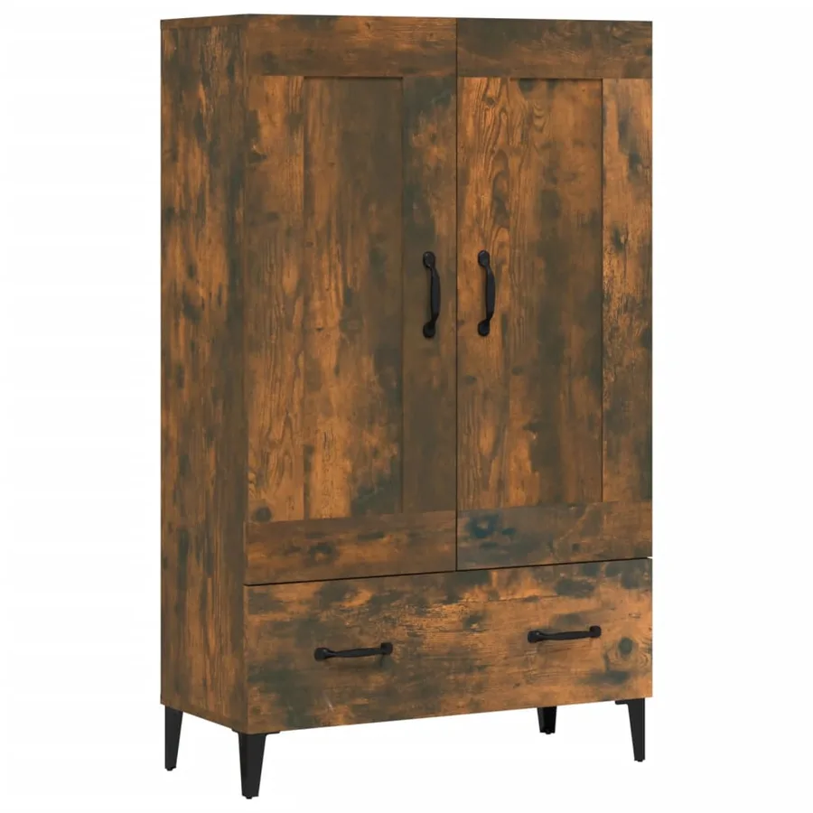 Buffet haut Chêne fumé 70x31x115 cm Bois d'ingénierie - 2