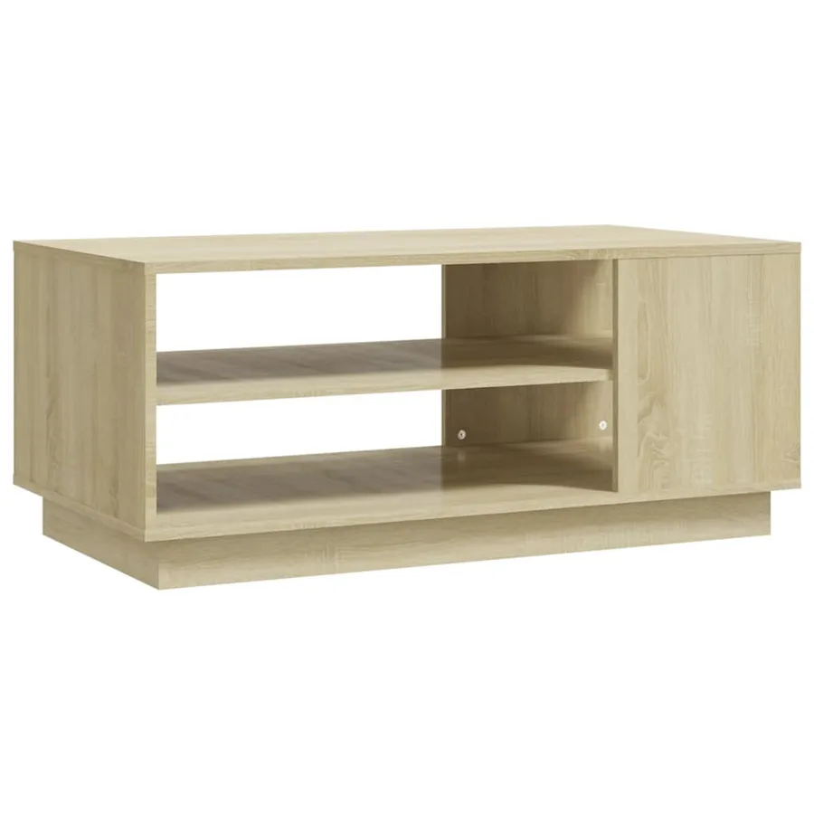 Table basse chêne sonoma 102x55x43 cm bois d'ingénierie - 2