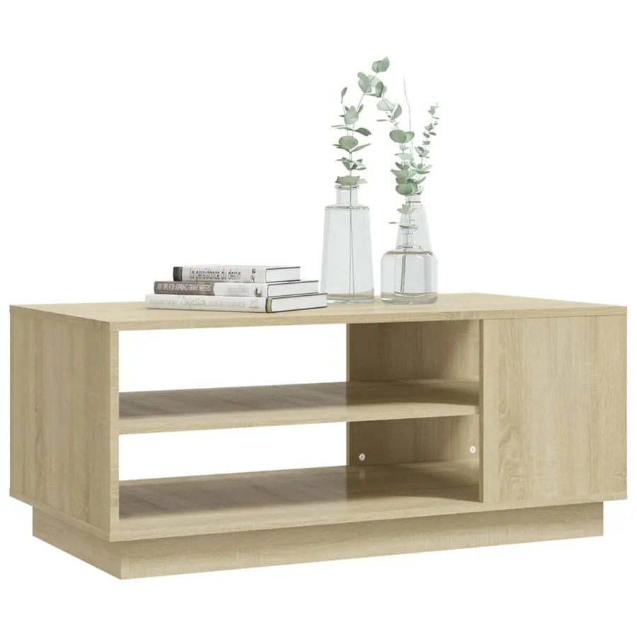 Table basse chêne sonoma 102x55x43 cm bois d'ingénierie - 6
