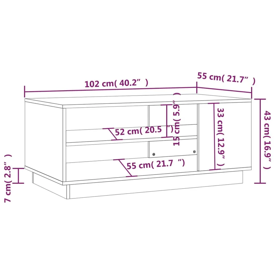 Table basse chêne sonoma 102x55x43 cm bois d'ingénierie - 7
