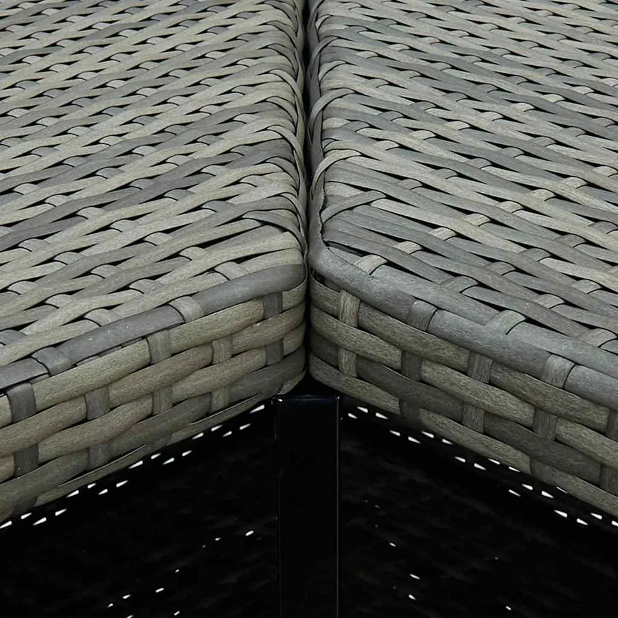 Ensemble de bar de jardin 4 pcs et coussins Résine tressée Gris - 6