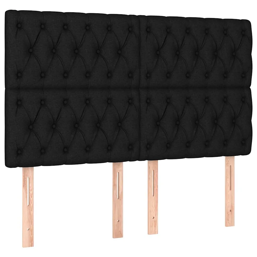 Sommier à lattes de lit et matelas et LED Noir 160x200 cm Tissu - 7