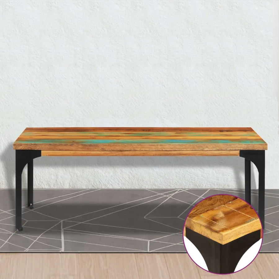 Table basse 100x60x35 cm Bois de récupération solide - 8