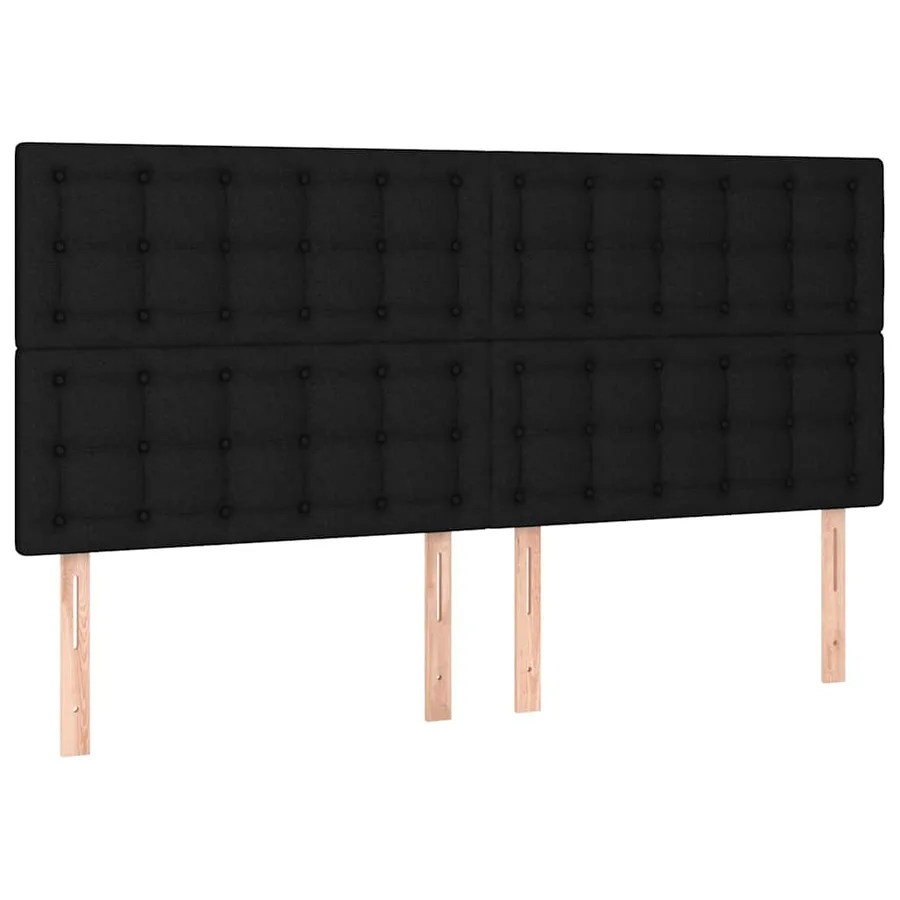 Sommier à lattes de lit avec matelas Noir 180x200 cm Tissu - 6