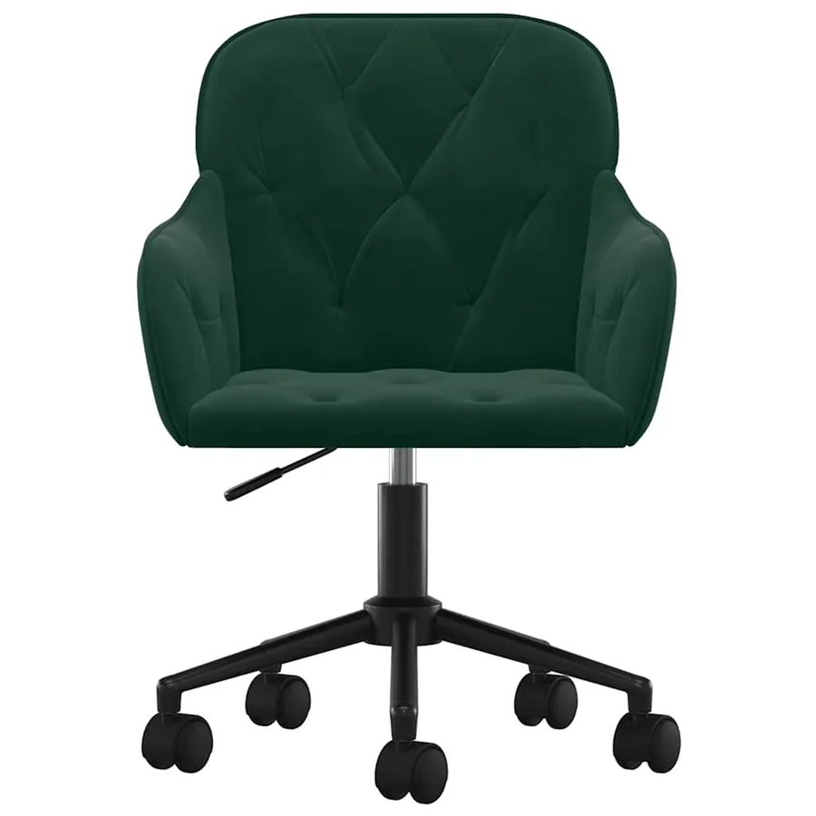 Chaises pivotantes à manger lot de 2 Vert foncé Velours - 4