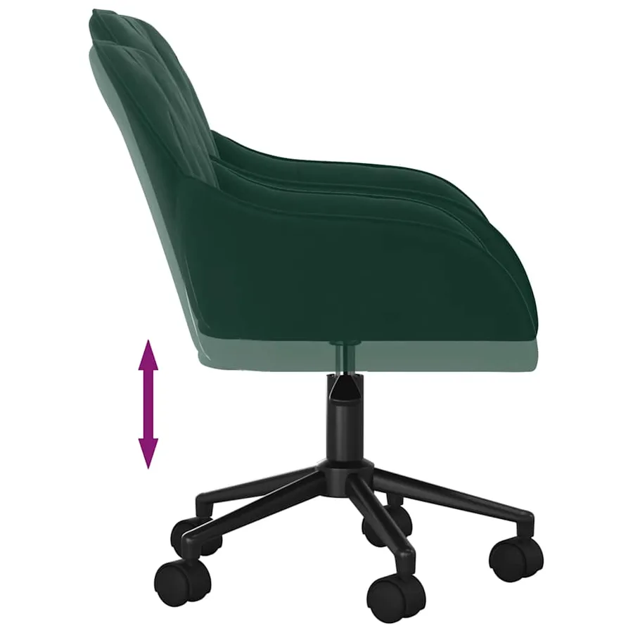 Chaises pivotantes à manger lot de 2 Vert foncé Velours - 7