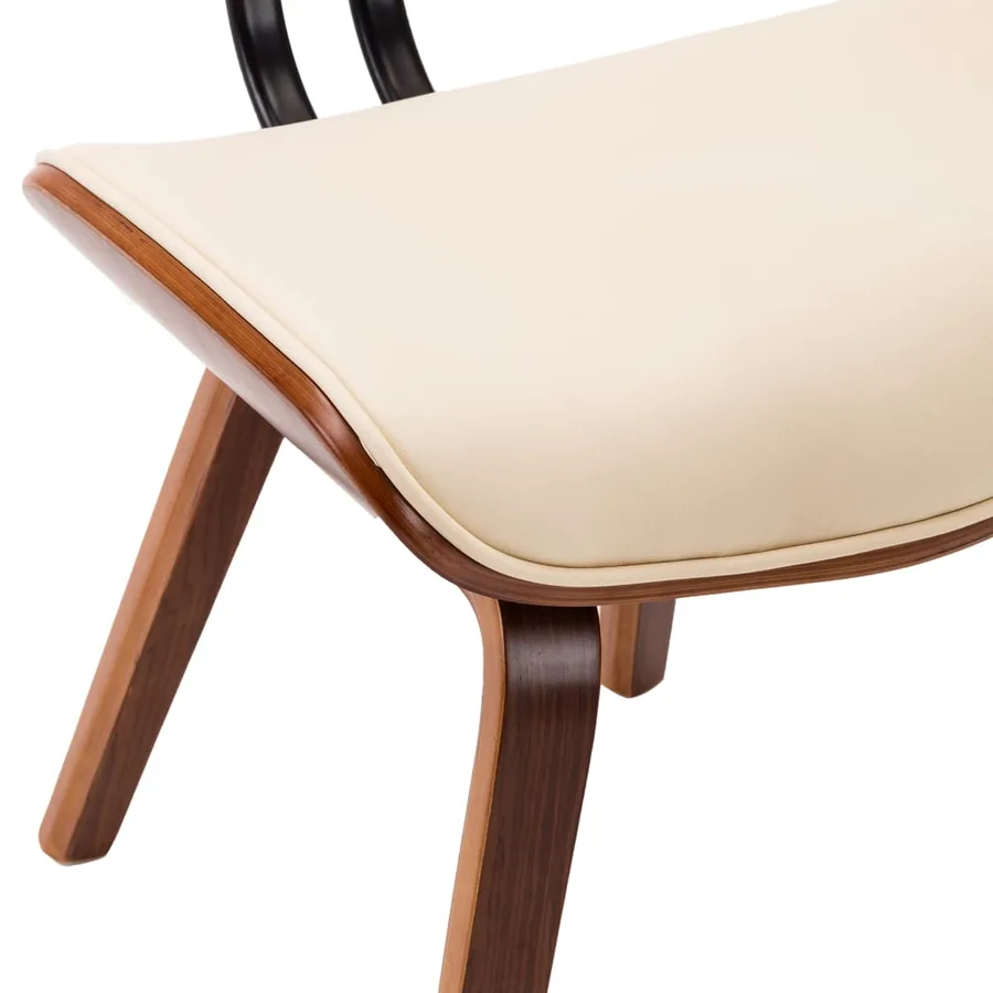Chaises à manger lot de 4 crème bois courbé et similicuir - 7
