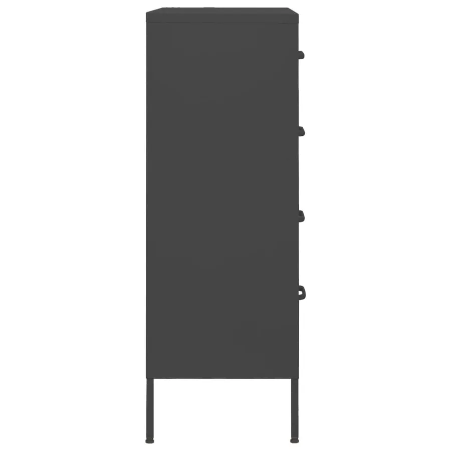 Commode Anthracite 80x35x101,5 cm Acier - 4