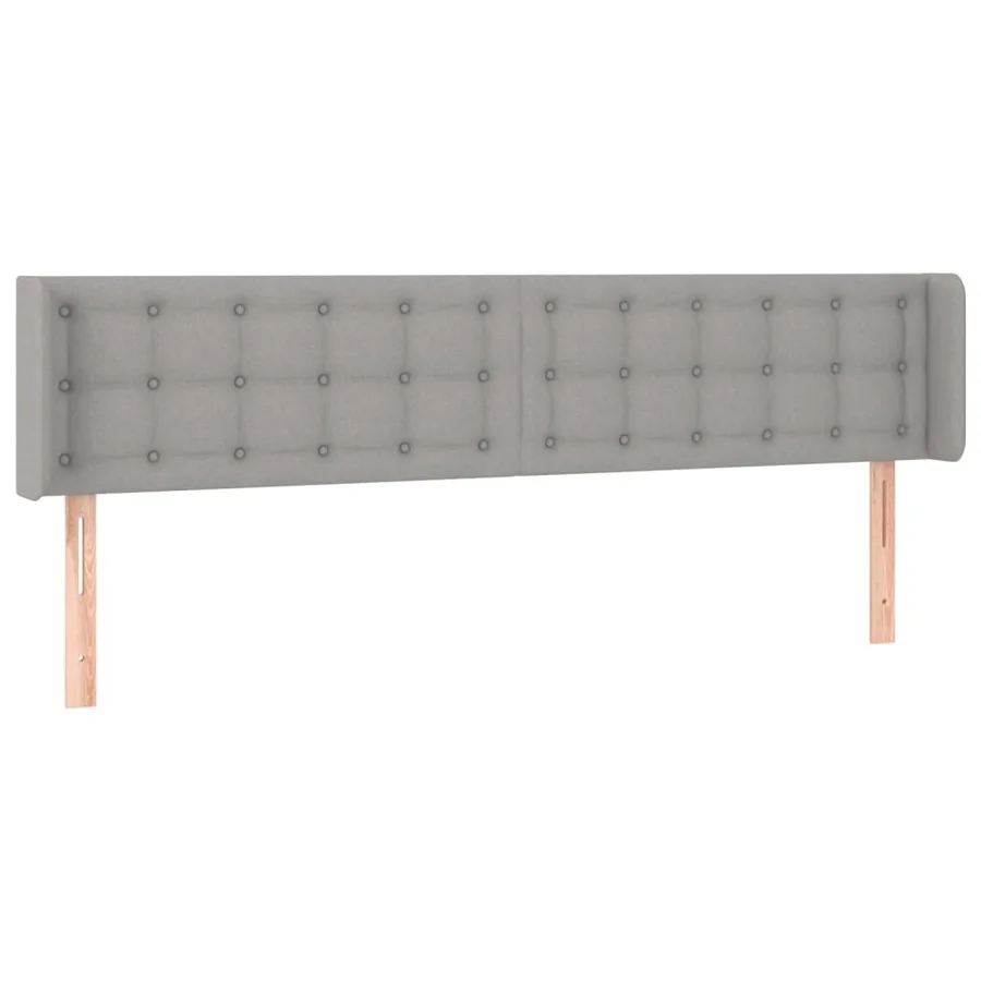 Tête de lit avec oreilles Gris clair 183x16x78/88 cm Tissu - 2