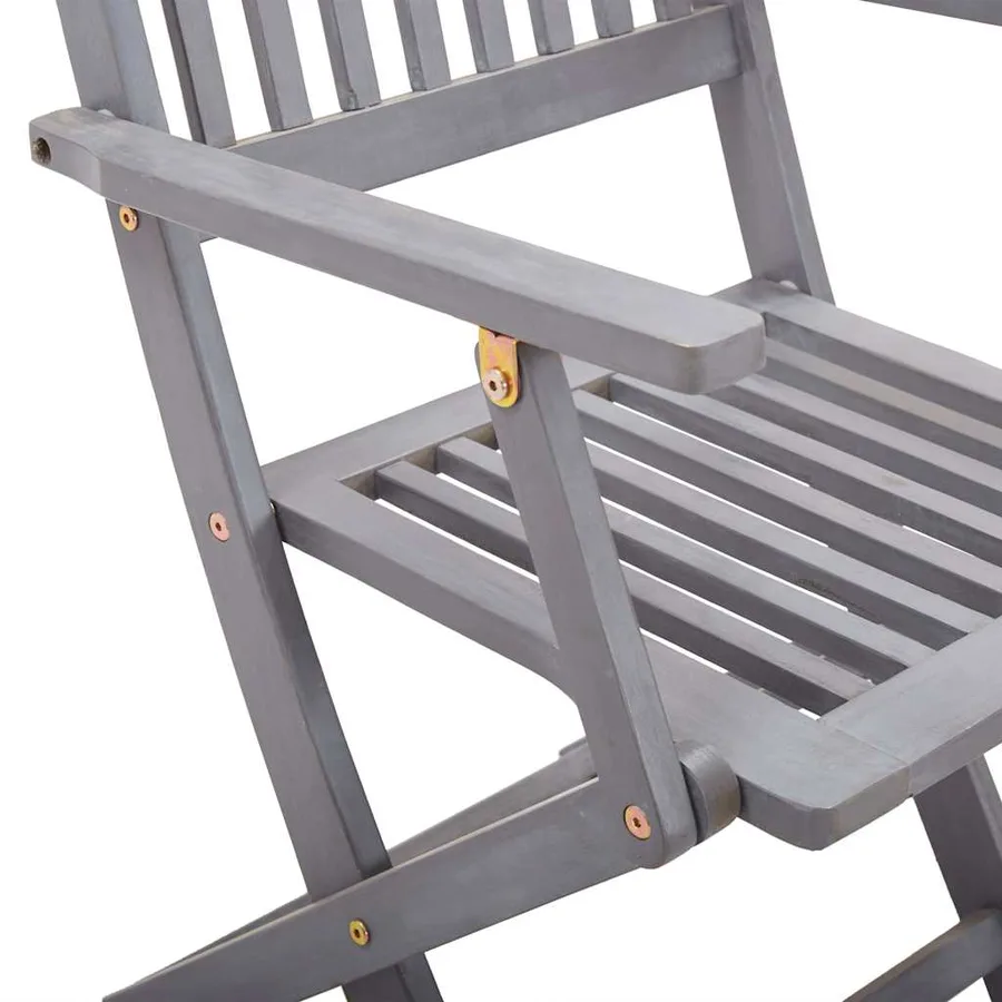 Chaises pliables d'extérieur lot de 6 et coussins Bois d'acacia - 11