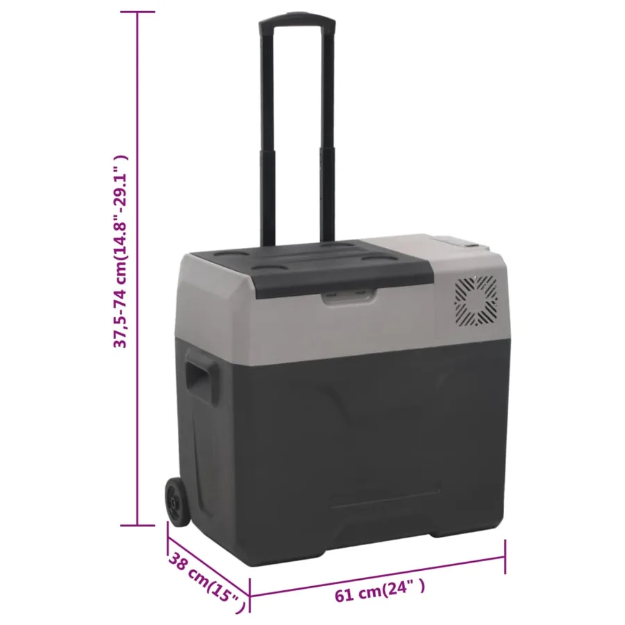 Glacière avec roue et poignée noir et gris 30 L polypropylène - 10