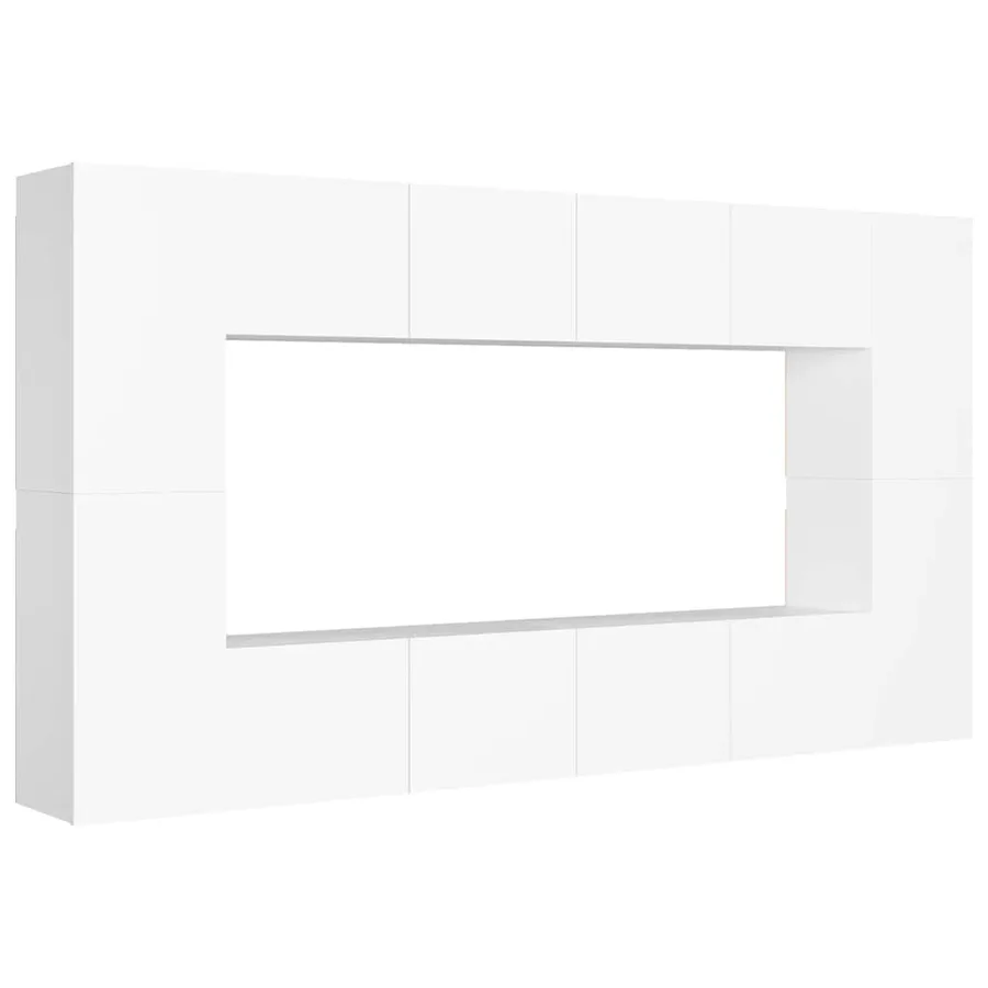 Ensemble de meubles TV 8 pcs Blanc Bois d'ingénierie - 2