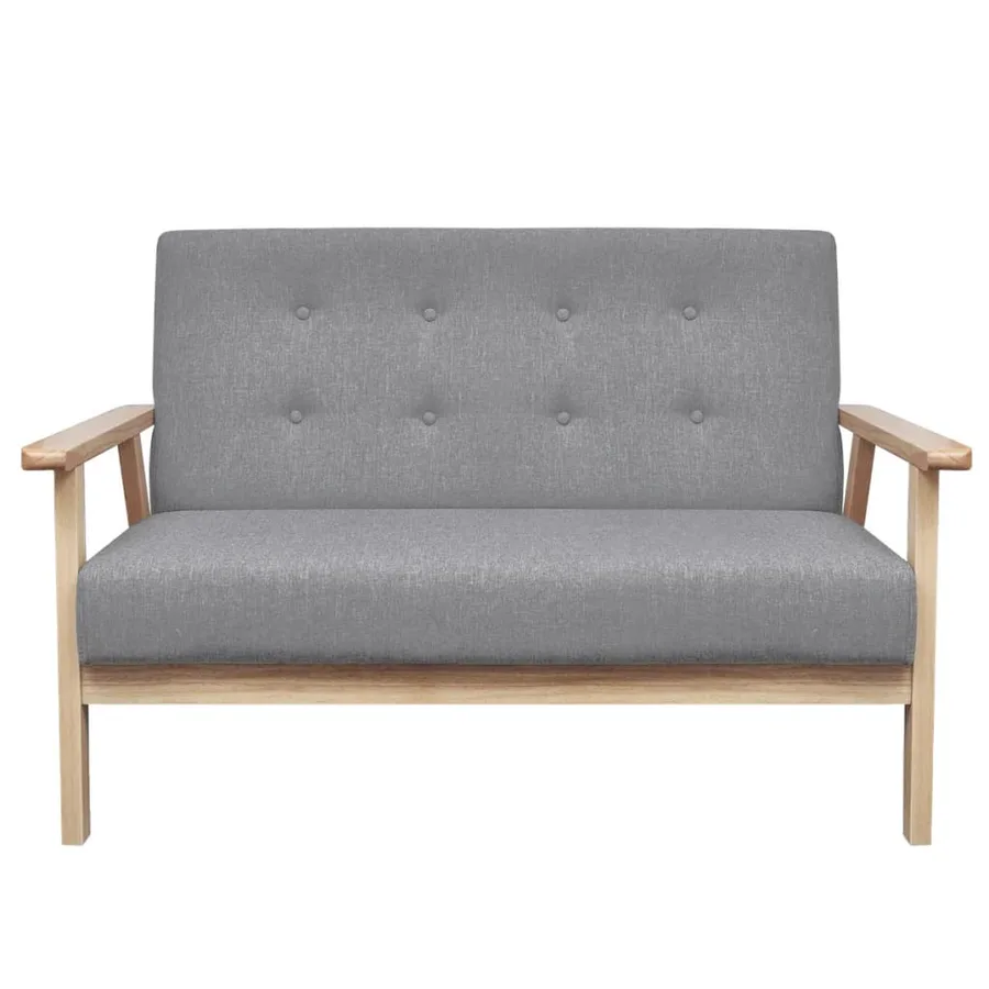 Ensemble de canapés 3 pcs Tissu Gris clair - 5