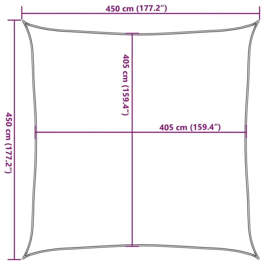Voile d'ombrage 160 g/m² Beige 4,5x4,5 m PEHD - 10