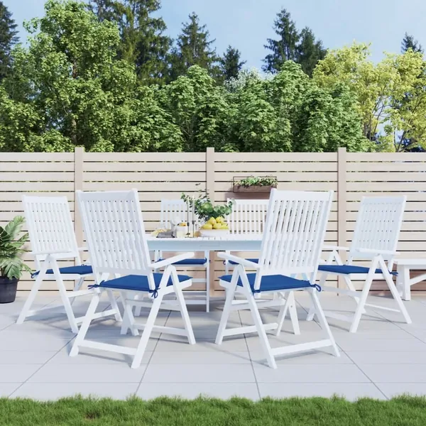 Coussins de chaise de jardin lot de 6 bleu royal 50x50x4 cm
