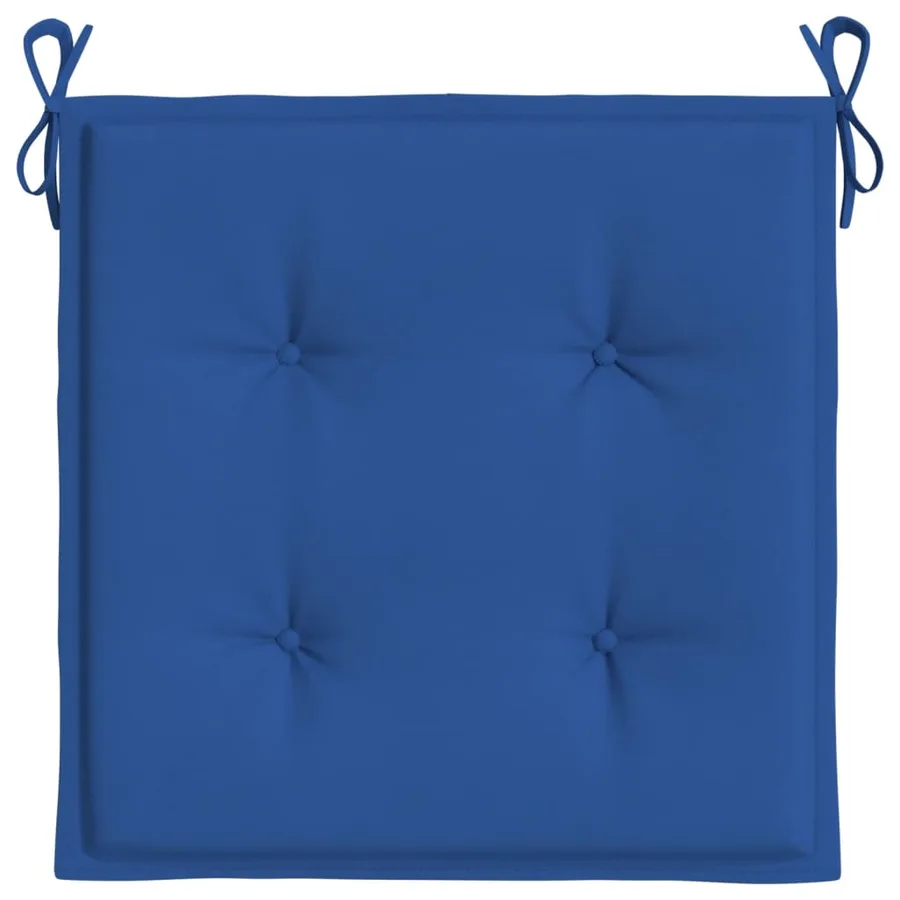 Coussins de chaise de jardin lot de 6 bleu royal 50x50x4 cm - 4