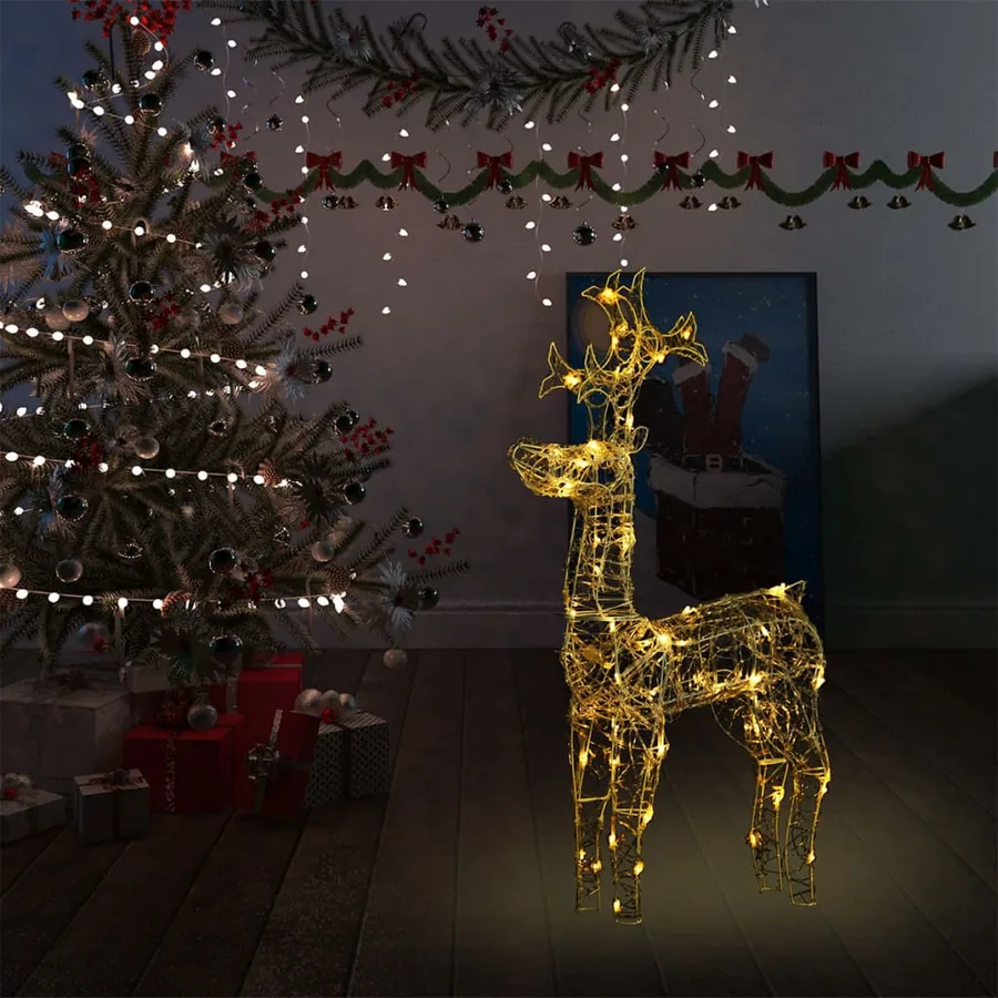 Renne de décoration de Noël 90 LED 60x16x100 cm Acrylique