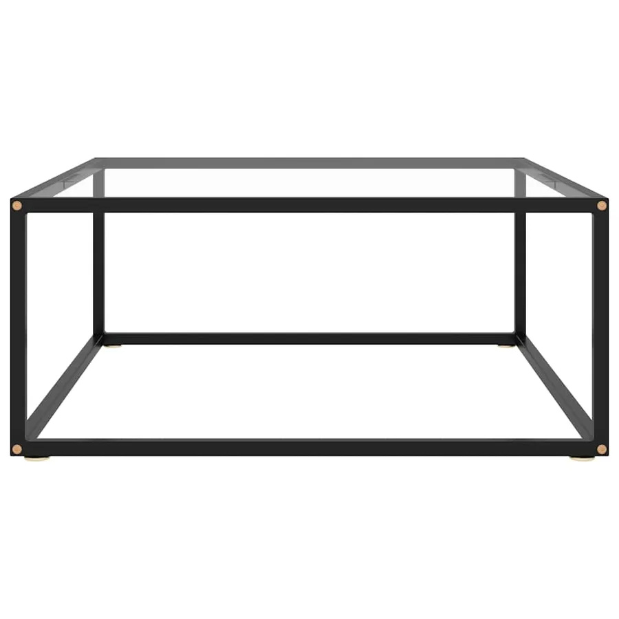 Table basse Noir avec verre trempé 80x80x35 cm - 2