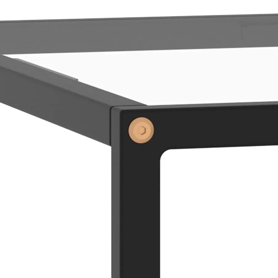 Table basse Noir avec verre trempé 80x80x35 cm - 4
