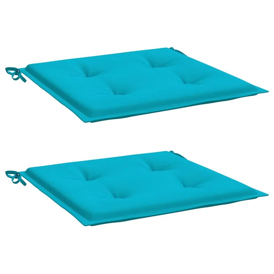 Coussins de chaise de jardin lot de 2 turquoise 40x40x4cm tissu - 3
