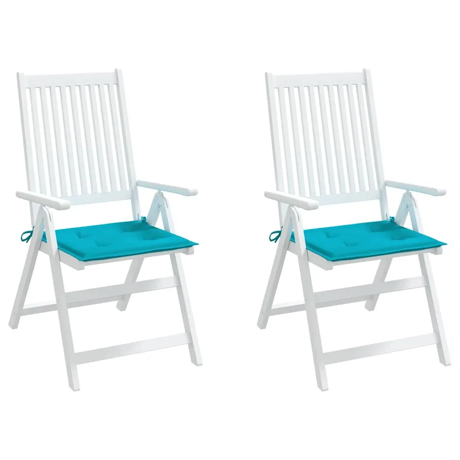 Coussins de chaise de jardin lot de 2 turquoise 40x40x4cm tissu - 4
