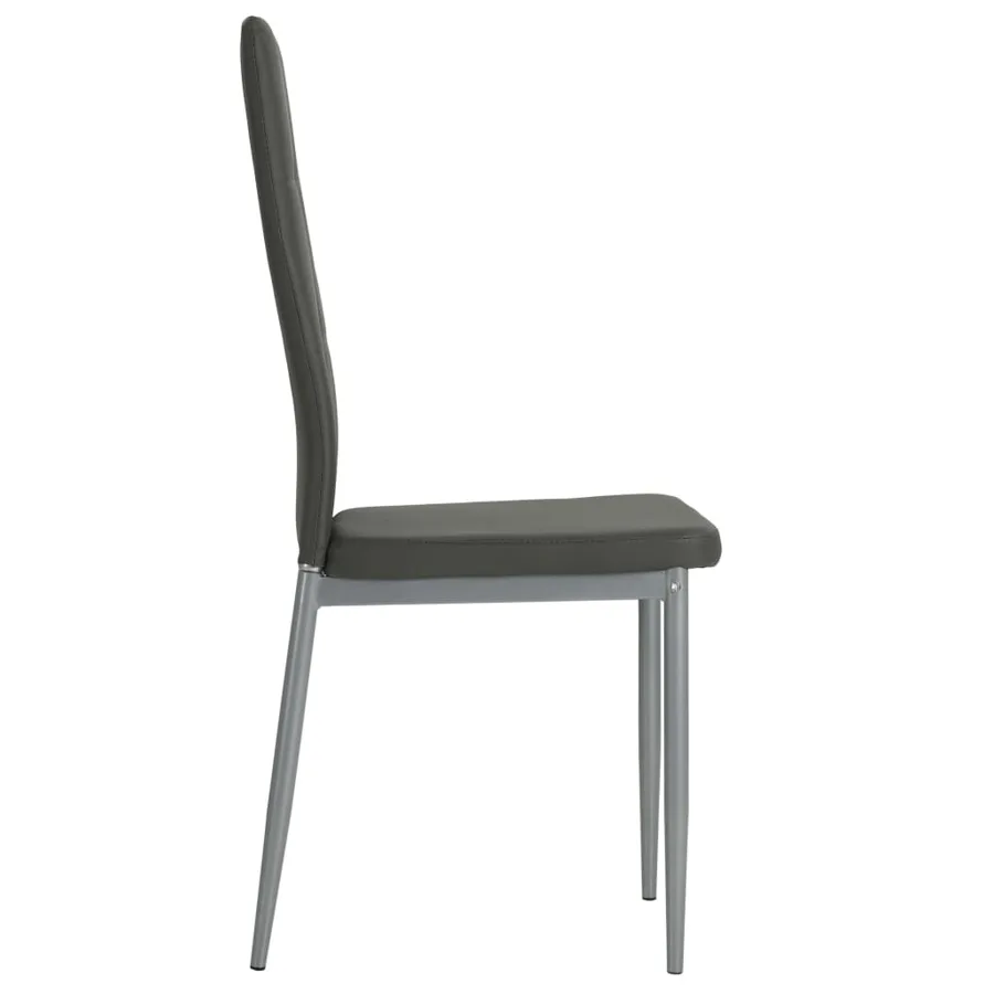 Chaises à manger lot de 4 gris similicuir - 3