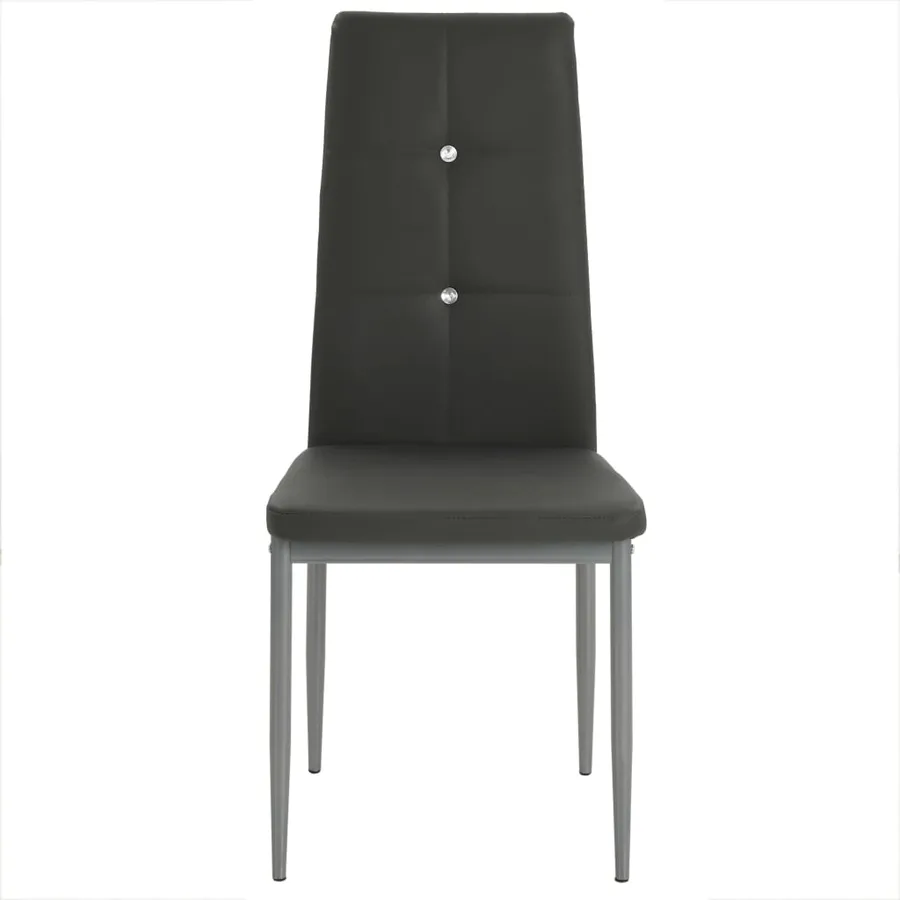 Chaises à manger lot de 4 gris similicuir - 4