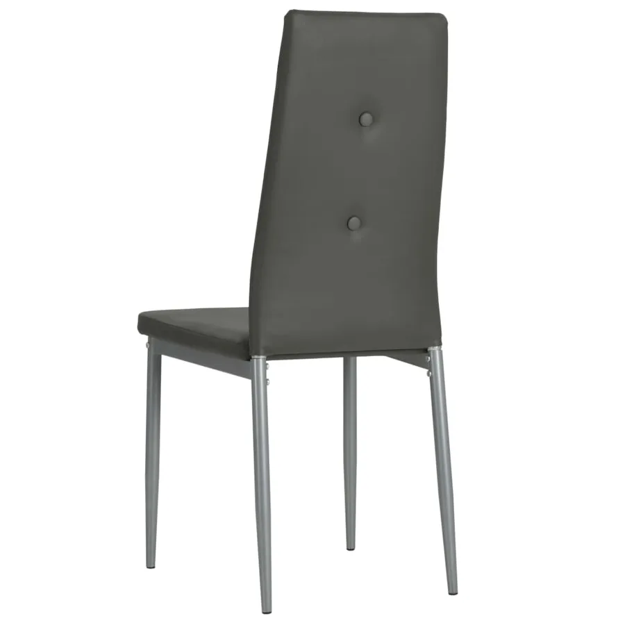 Chaises à manger lot de 4 gris similicuir - 5