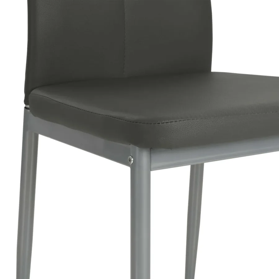 Chaises à manger lot de 4 gris similicuir - 6