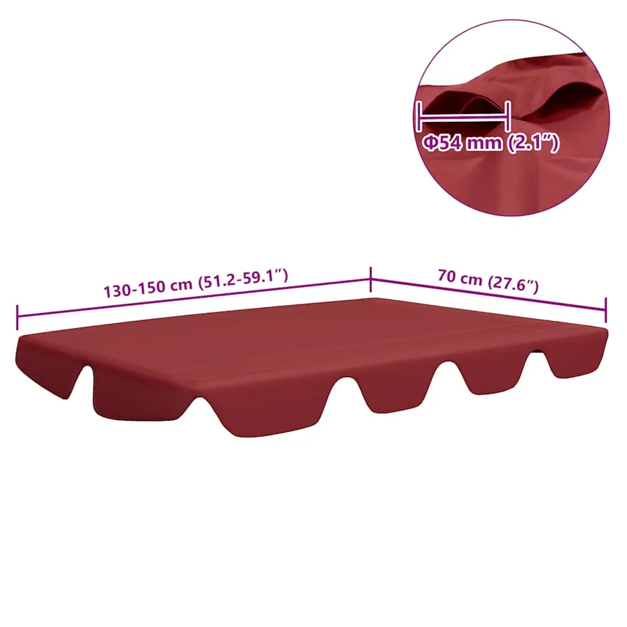 Toit de rechange balançoire bordeaux 150/130x105/70 cm - 6