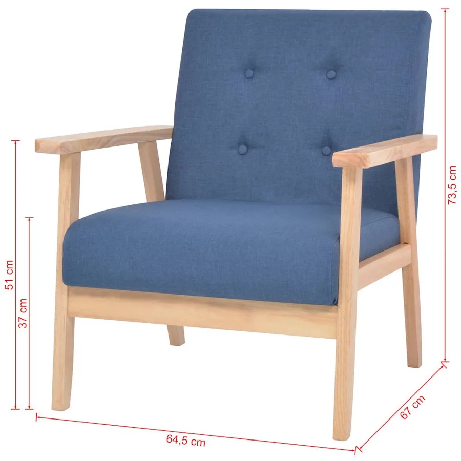Ensemble de canapé 3 pcs Tissu bleu - 13