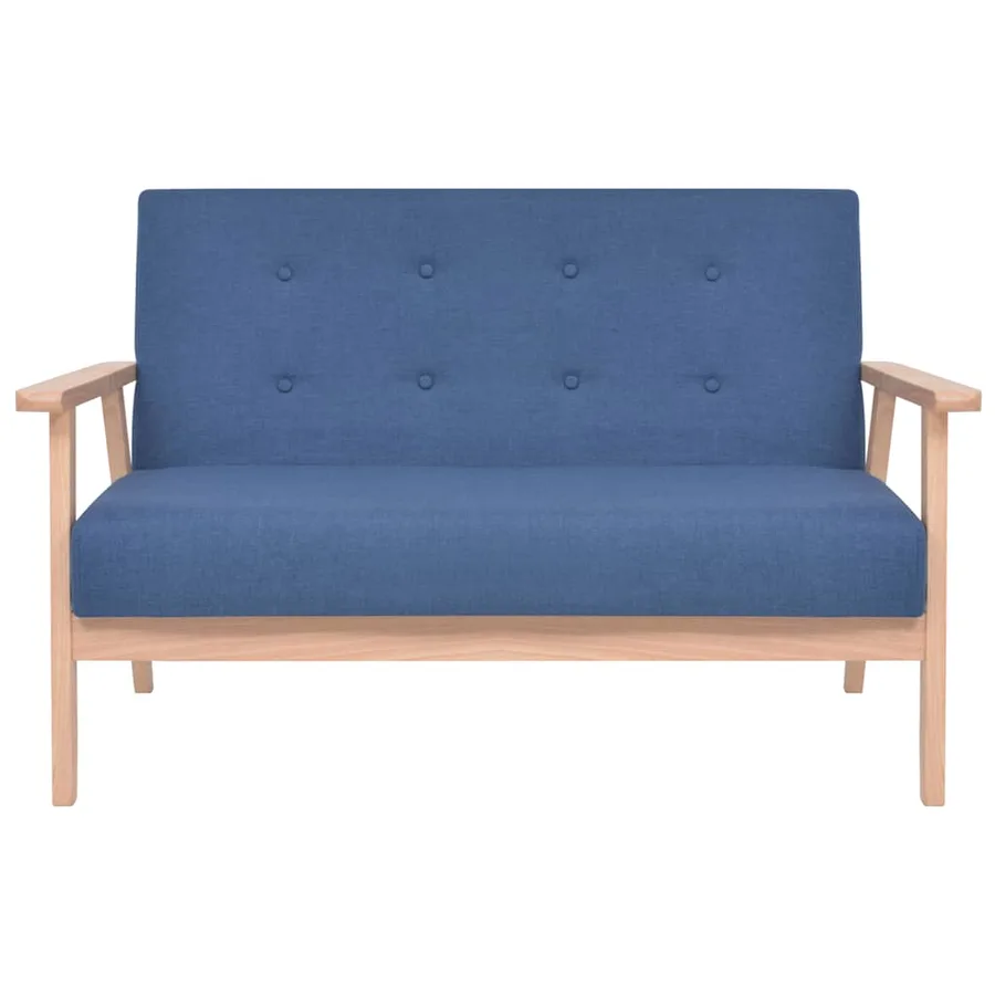 Ensemble de canapé 3 pcs Tissu bleu - 5