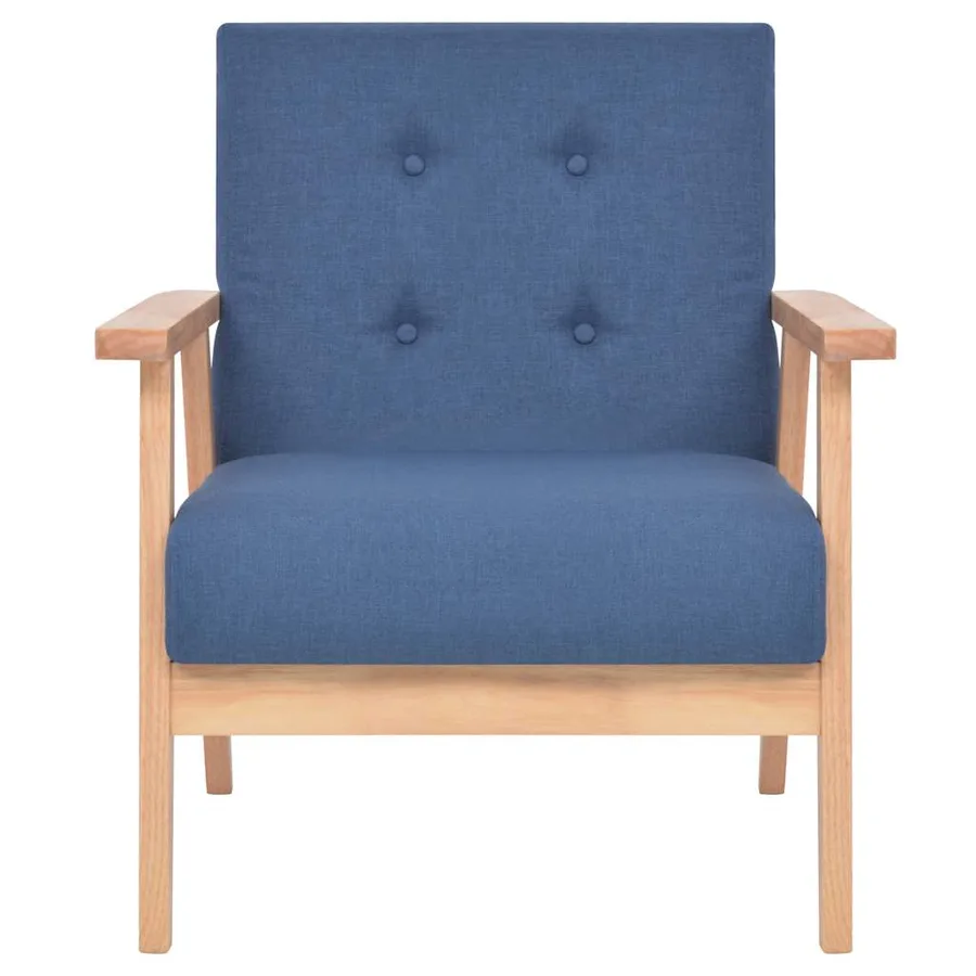 Ensemble de canapé 3 pcs Tissu bleu - 7