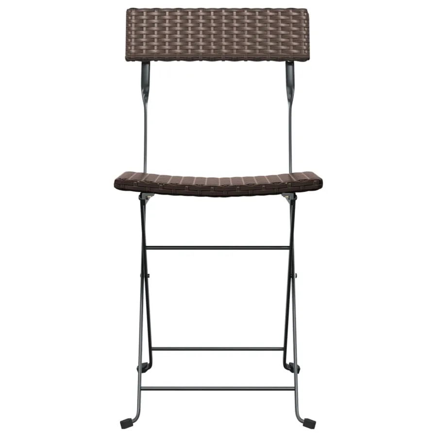 Chaises de bistrot pliantes lot de 4 Résine tressée et acier - 4
