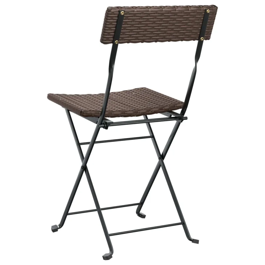 Chaises de bistrot pliantes lot de 4 Résine tressée et acier - 7