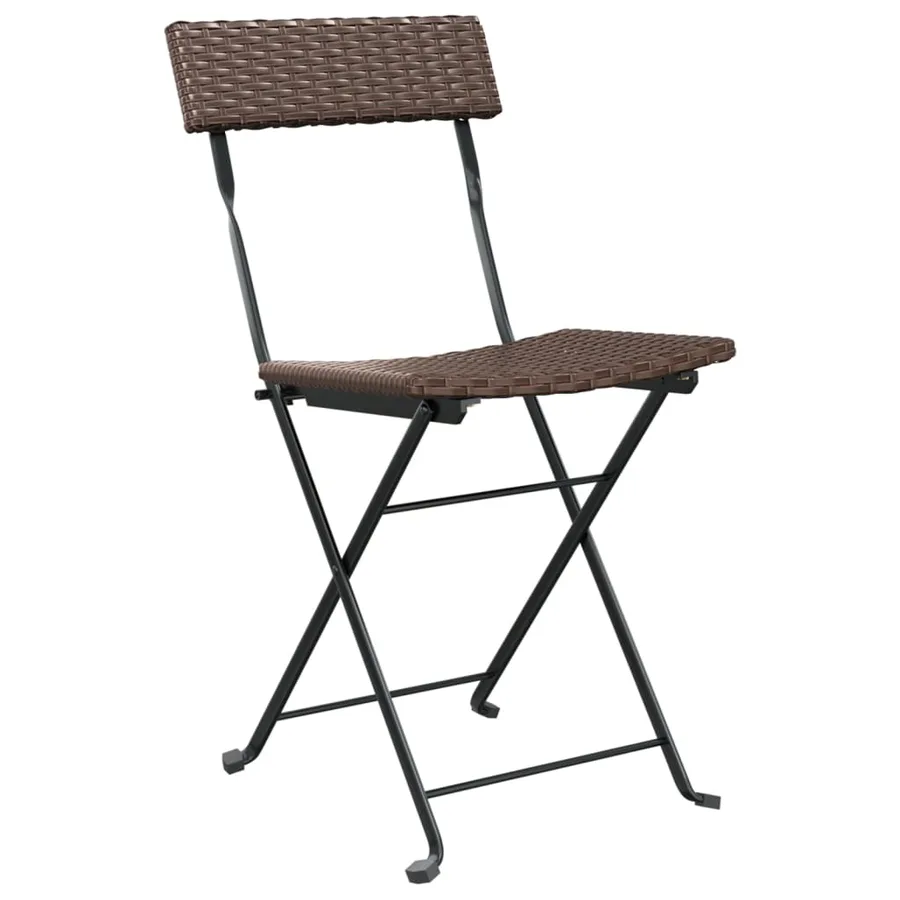Chaises de bistrot pliantes lot de 8 Résine tressée et acier - 3