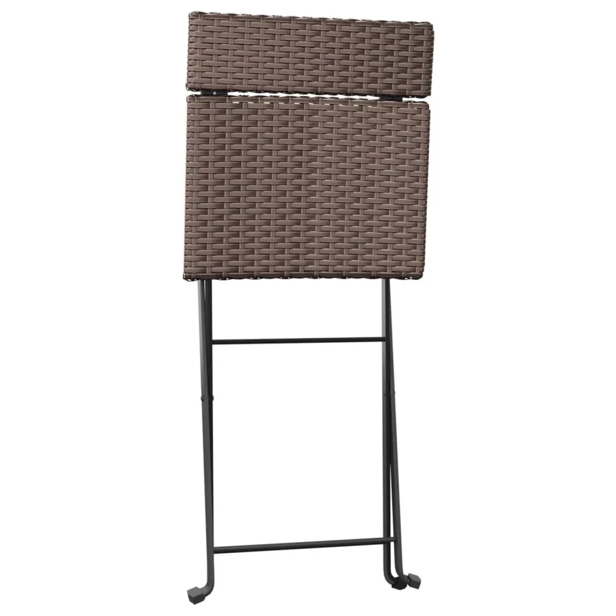 Chaises de bistrot pliantes lot de 8 Résine tressée et acier - 5