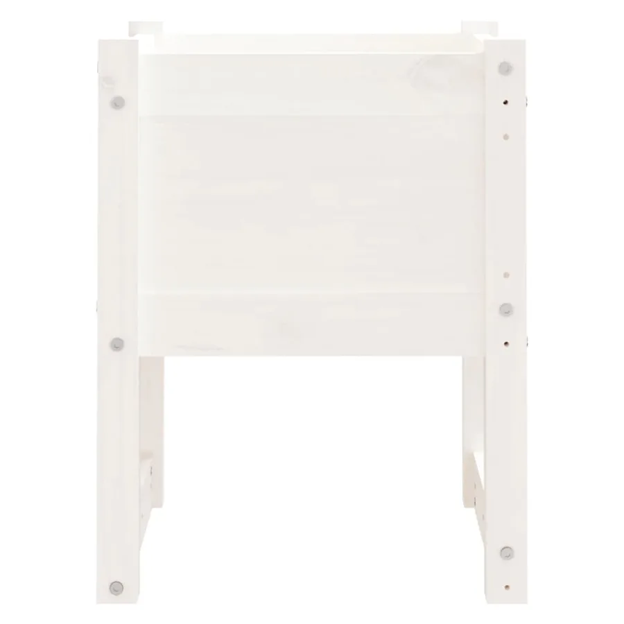 Jardinière Blanc 40x40x52,5 cm Bois massif de pin - 4