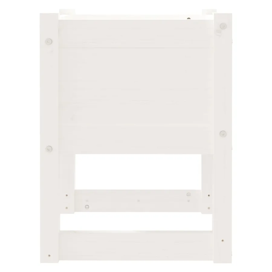 Jardinière Blanc 40x40x52,5 cm Bois massif de pin - 5