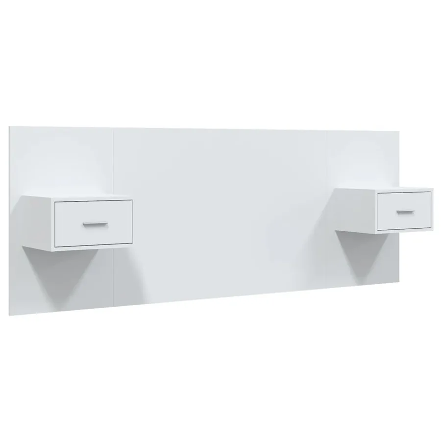 Tête de lit avec armoires Blanc Bois d'ingénierie - 2