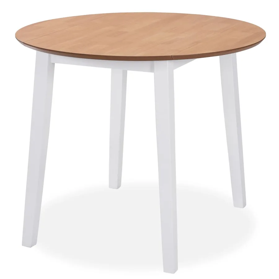 Ensemble de salle à manger 5 pcs MDF et hévéa Blanc - 2