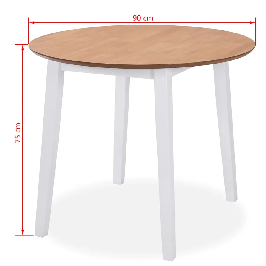 Ensemble de salle à manger 5 pcs MDF et hévéa Blanc - 7